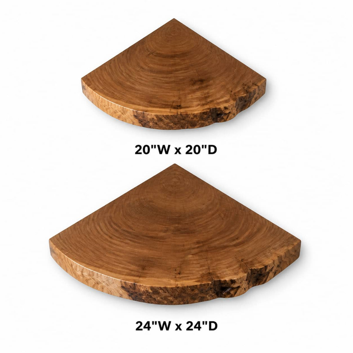 Zane Raw Edge Solid Wood Corner Floating Shelf For Furniture Decor And Living Room