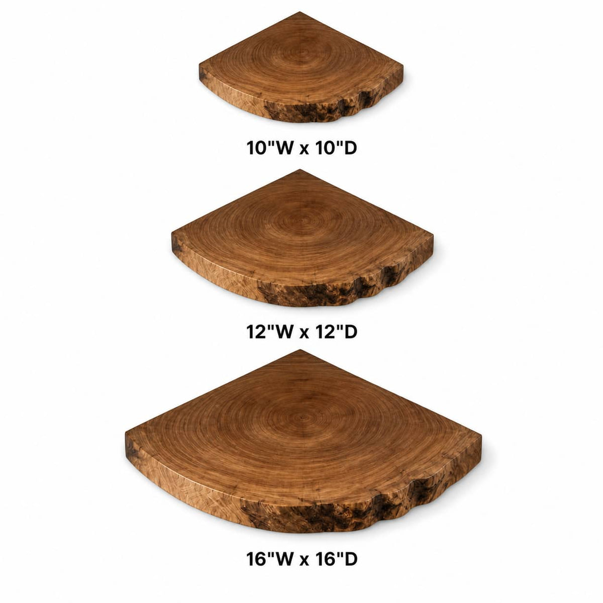 Zane Raw Edge Solid Wood Corner Floating Shelf For Furniture Decor And Living Room