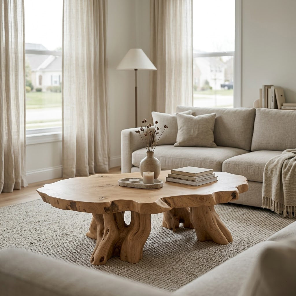 Elden Root-Base Live Edge Solid Wood Coffee Table