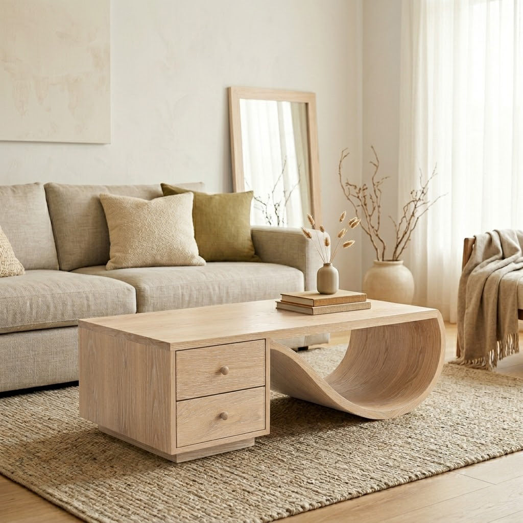 Curva Ribbon Solid Wood Coffee Table