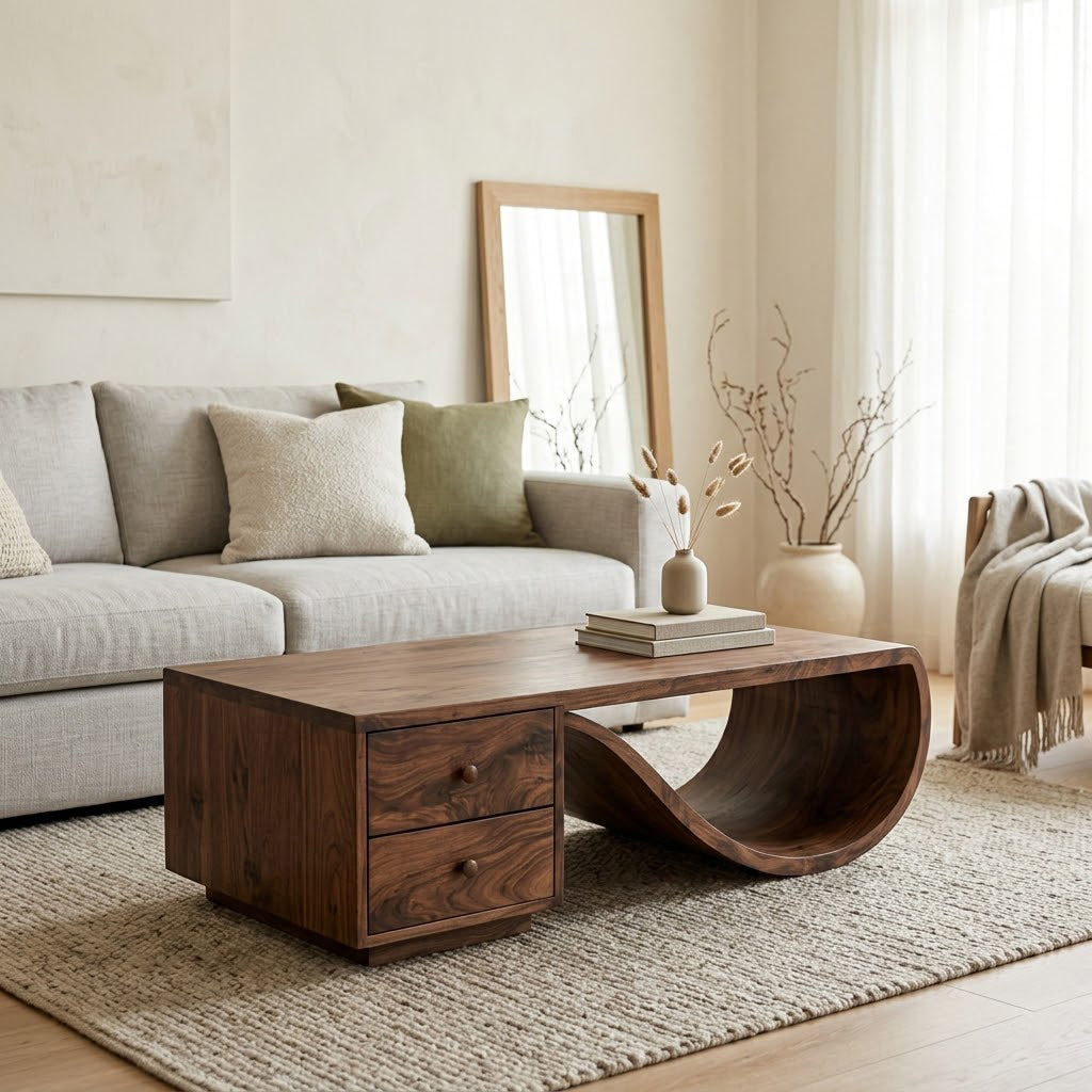 Curva Ribbon Solid Wood Coffee Table