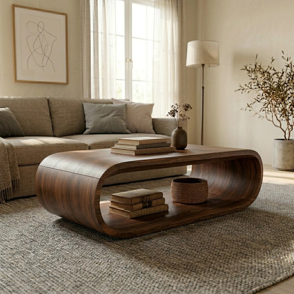 Orbital Continuous Loop Solid Wood Coffee Table