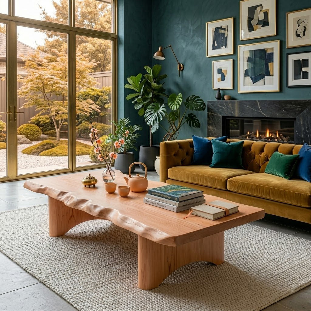Ondule Slab Live Edge Solid Wood Coffee Table