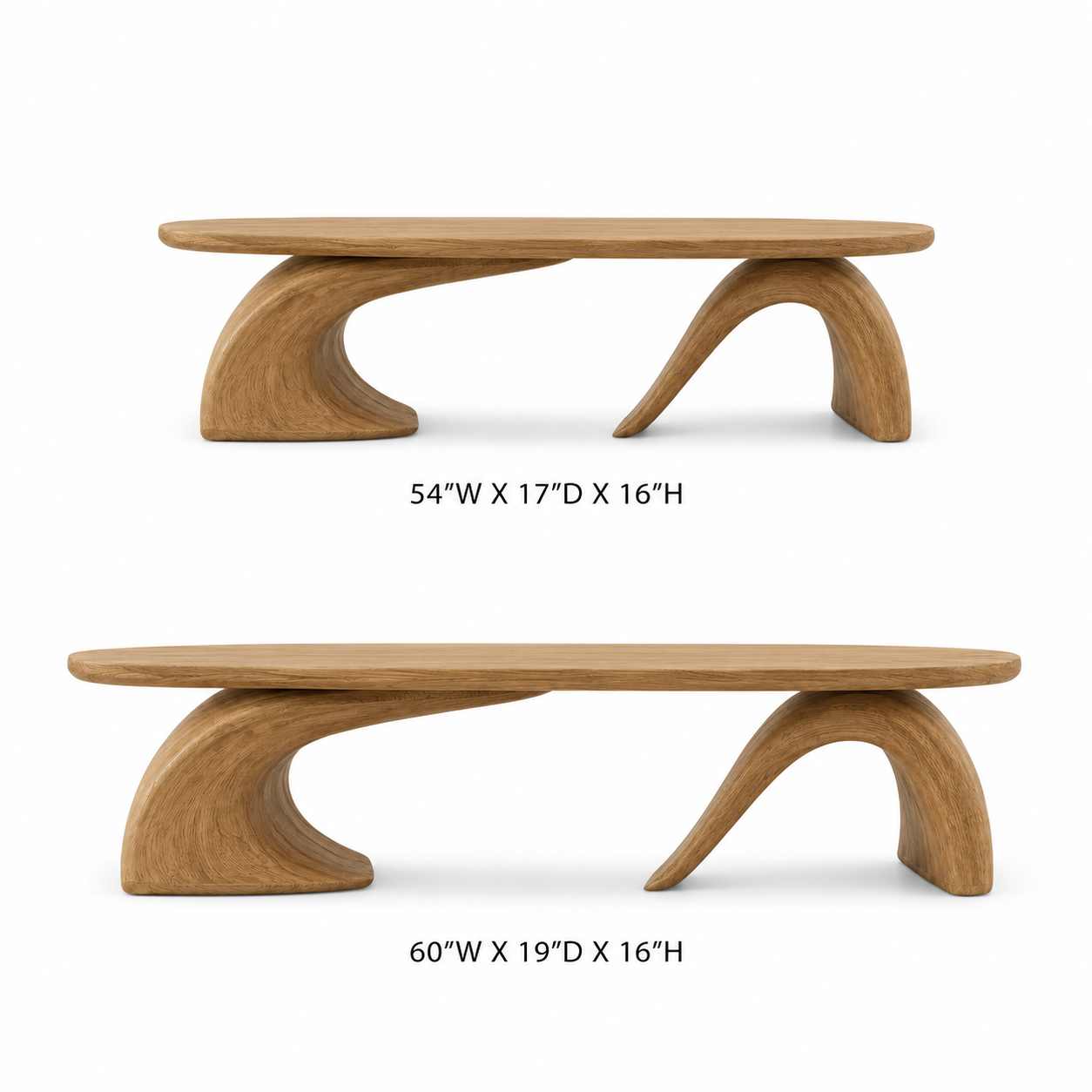 Orvado Organic Solid Wood Coffee Table With Shelf For Living Room