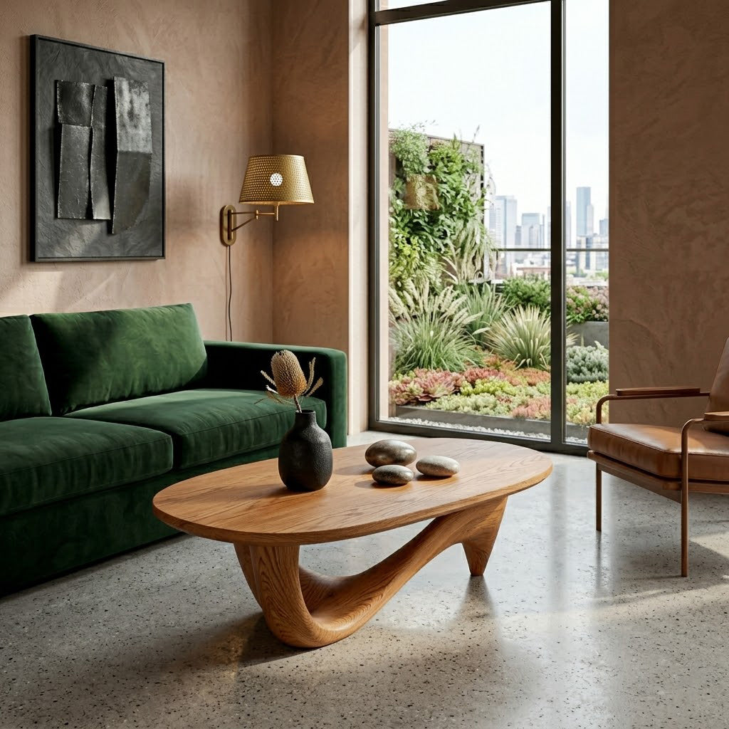 Lyra Ribbon Loop Solid Wood Coffee Table