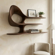 Modern Organic Sculptural 2-Tier Wall Shelf