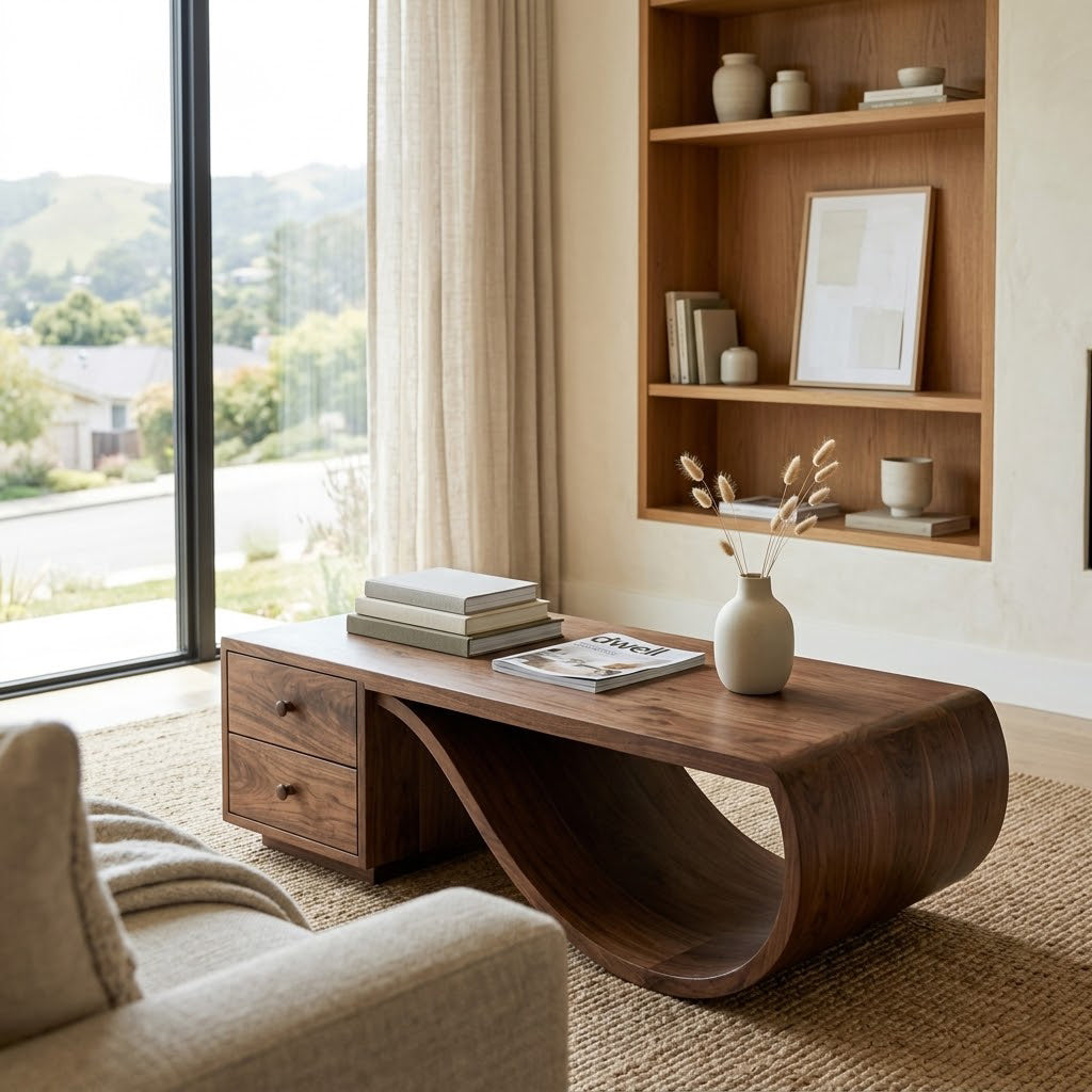 Curva Ribbon Solid Wood Coffee Table