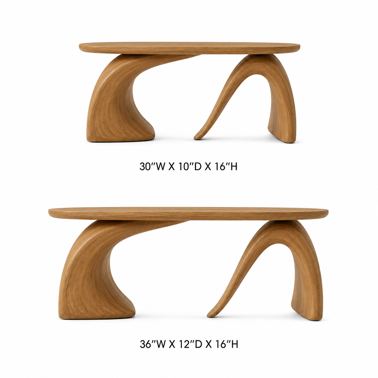 Orvado Organic Solid Wood Coffee Table With Shelf For Living Room