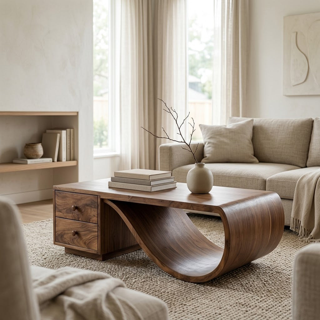 Curva Ribbon Solid Wood Coffee Table