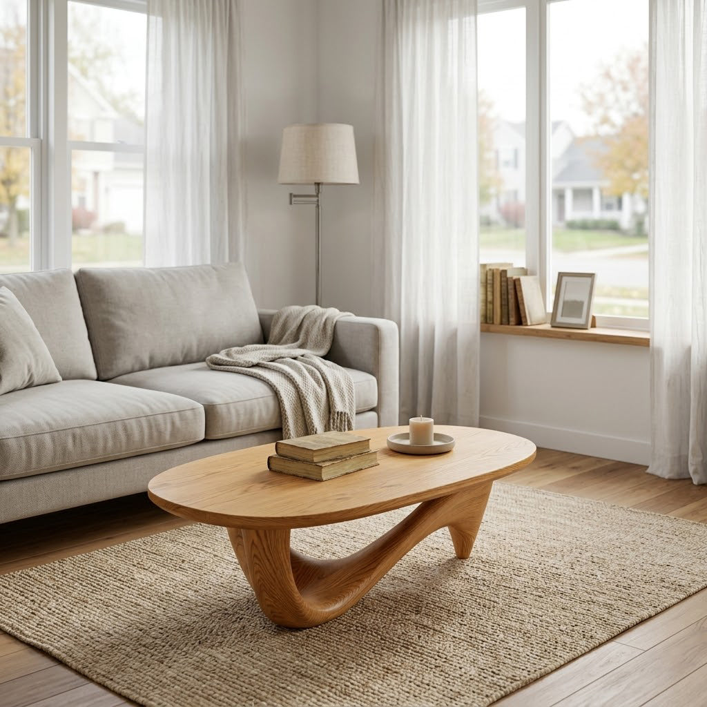 Lyra Ribbon Loop Solid Wood Coffee Table