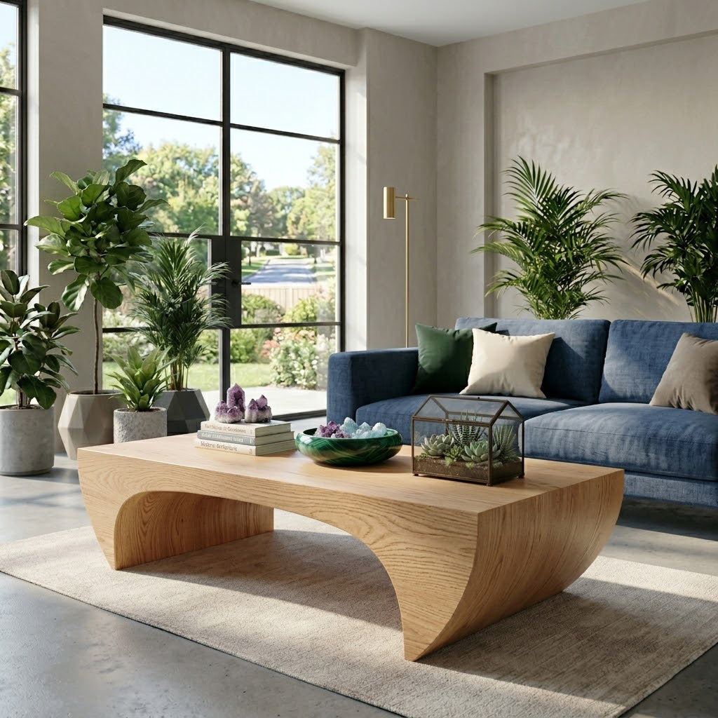 Kovon Arched Slab Solid Wood Coffee Table